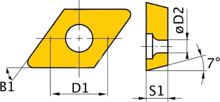 Actual product image Optimum Carbide replacement inserts ISO DCMT070204