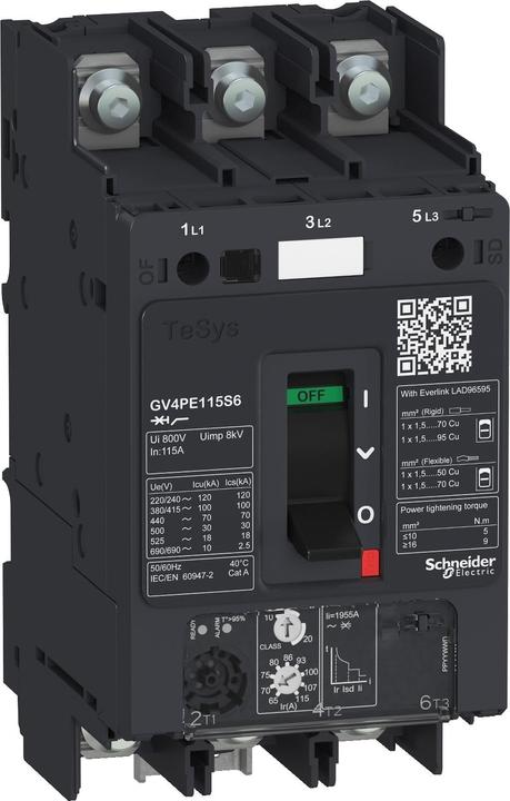 Produktbild Schneider Electric GV4PE Therm/Mag 115A 25kA lug