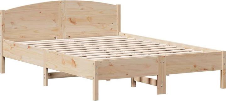Produktbild vidaXL Massivholzbett Holzbett Bett mit Regal ohne Matratze Weiss 180x200cm (180 x 200 cm)