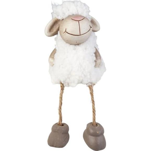 Thumbnail - MICA Living, Deko Objekt, Schaf mit Schlenkerbeinen - aus Keramik und Textil - ca. 6 x 5,5 x 7,5 cm - 1 Stück