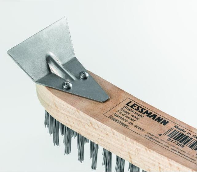 Actual product image Lessmann Wire brush length 290 mm 0.35 mm steel wire smooth 4 rows (0.35 mm)