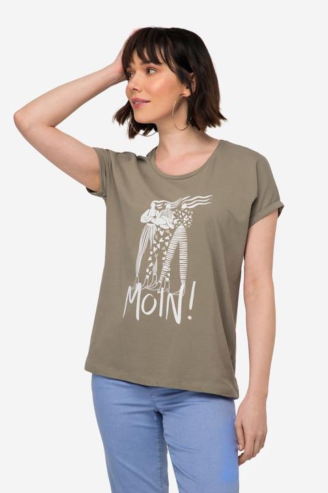 Image du produit Laurasøn T-Shirt, oversized, Frauen Motiv, Rundhals (M)