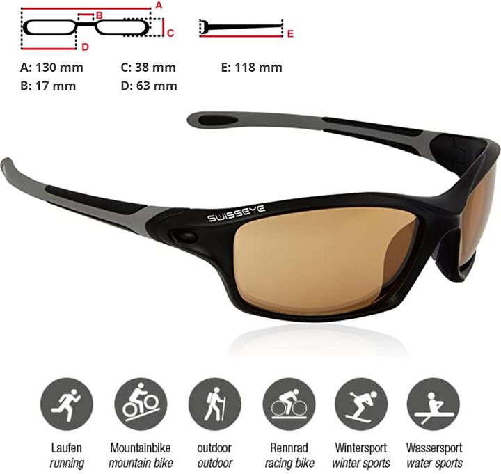 Image du produit Swiss Eye Lunettes de soleil Grip (Gris foncé, Noir mat, Orange, Fumée)