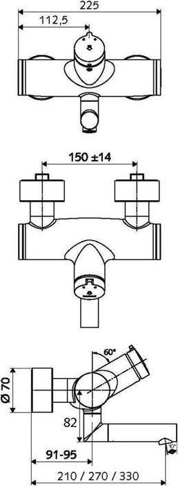 Produktbild Schell Vorwand-WT-Armatur VITUS VW-SC-M mit Desinfektion, chrom 270mm