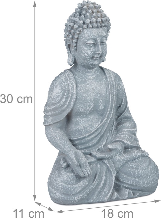 Actual product image Relaxdays Sitting Buddha Figurine, 30 cm