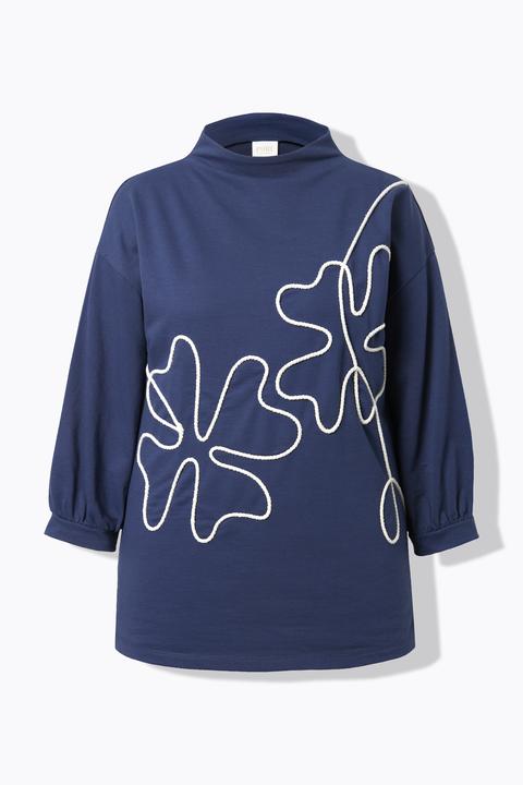 Produktbild Ulla Popken Sweatshirt, Kordel, Stehkragen, 3/4-Arm (46)