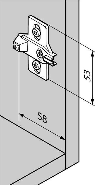 Productafbeelding Blum Kruismontageplaten (Nagelplaat, 1 Pcs.)