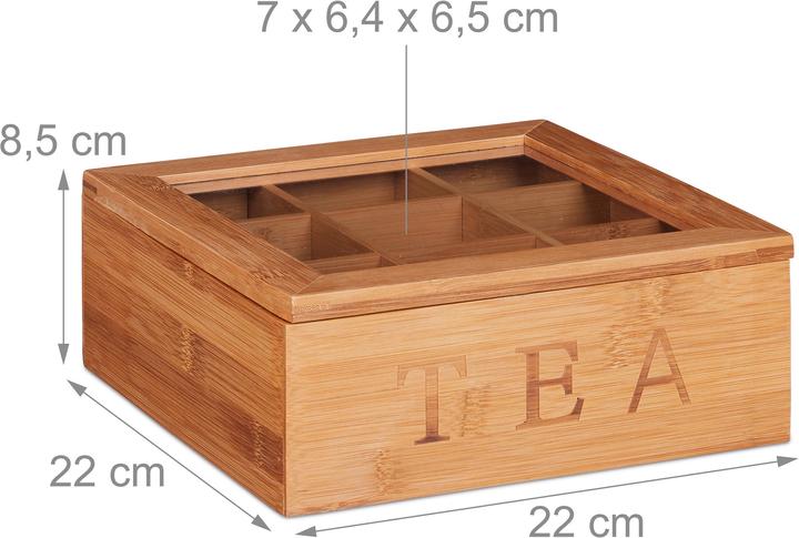 Actual product image Relaxdays 9 Compartment Tea Box