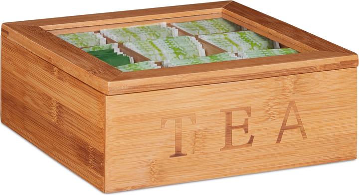 Actual product image Relaxdays 9 Compartment Tea Box