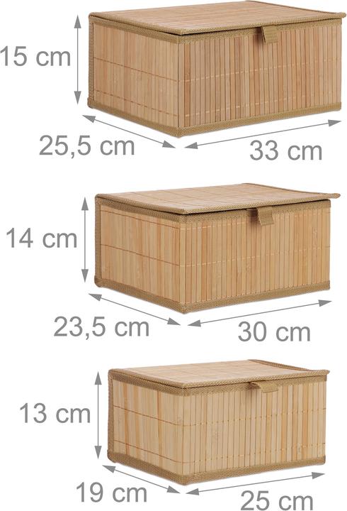 Actual product image Relaxdays Storage basket (3 x, 33 x 25.5 x 15 cm)