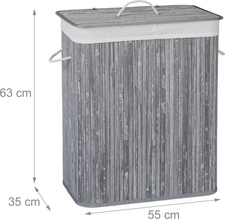 Actual product image Relaxdays Laundry Hamper, 2 Compartments (95 l)