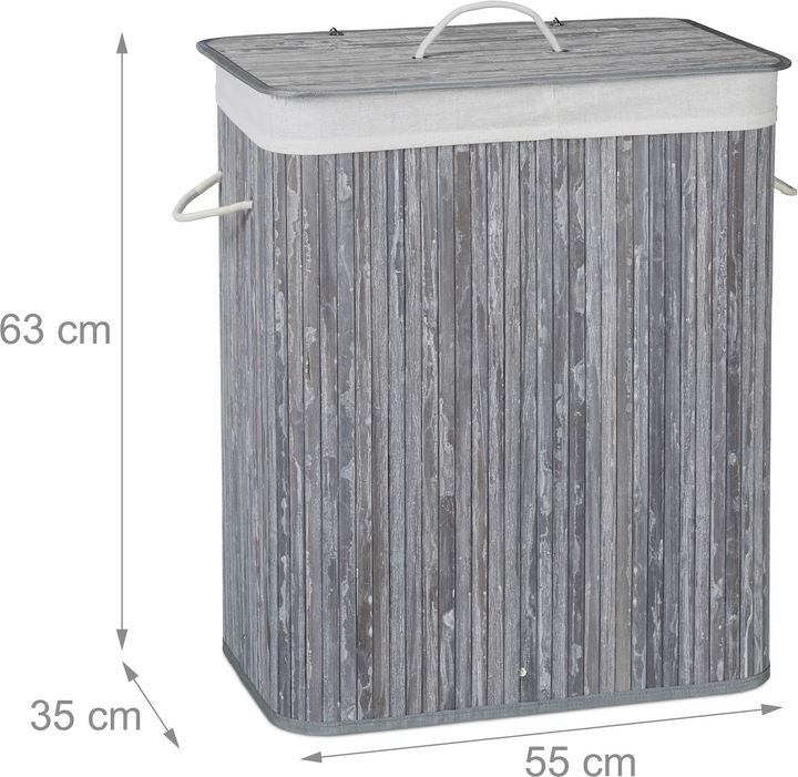 Actual product image Relaxdays Laundry Hamper, 2 Compartments (95 l)