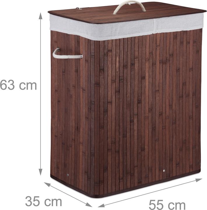Actual product image Relaxdays Laundry Hamper, 2 Compartments (95 l)