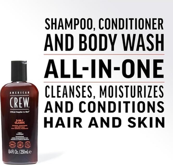 Actual product image American Crew 3-in-1 Shampoo, Conditioner & Body Wash 1000ml (1000 ml)
