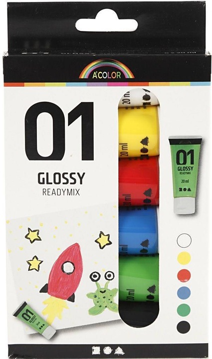 Immagine prodotto Creativ Company A-Color - Vernice acrilica - Lucida (6 x 20 ml) (Colori standard, 20 ml)