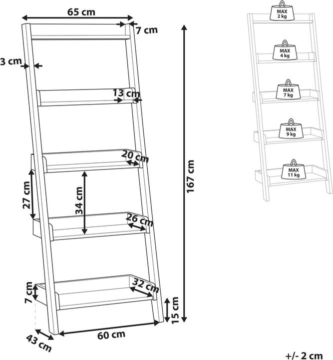 Produktbild Beliani Mobile Trio (64 x 36 x 166 cm)