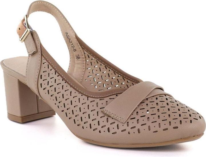 Immagine prodotto Jezzi Women's openwork pumps with a strap, beige ASA212-8 (40)