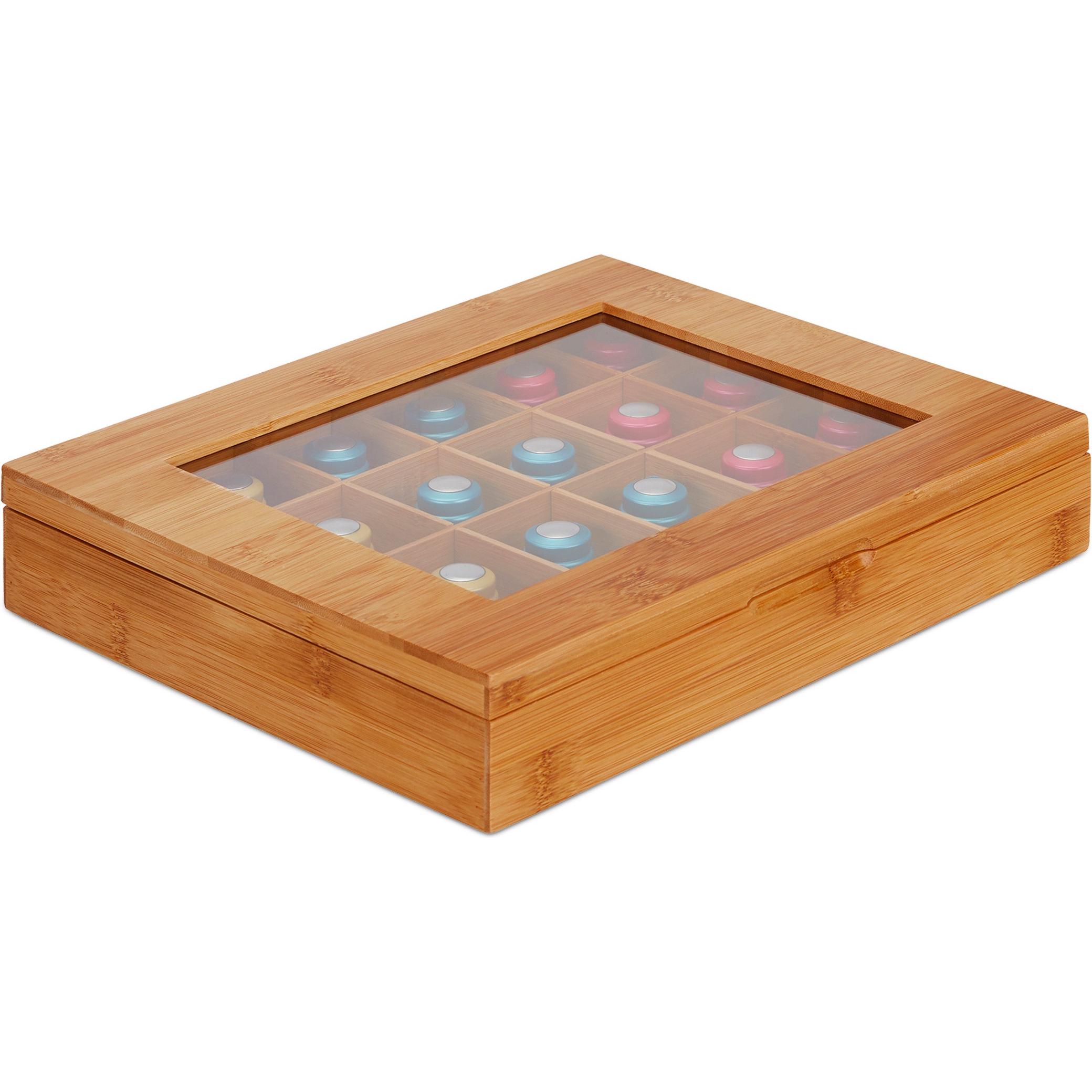 Relaxdays Kapselbox, Zubehör Kaffeemaschinen, Braun