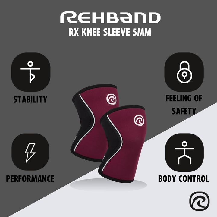 Image du produit Rehband RX Knee Sleeve 5mm Bourgogne/Noir (XS)