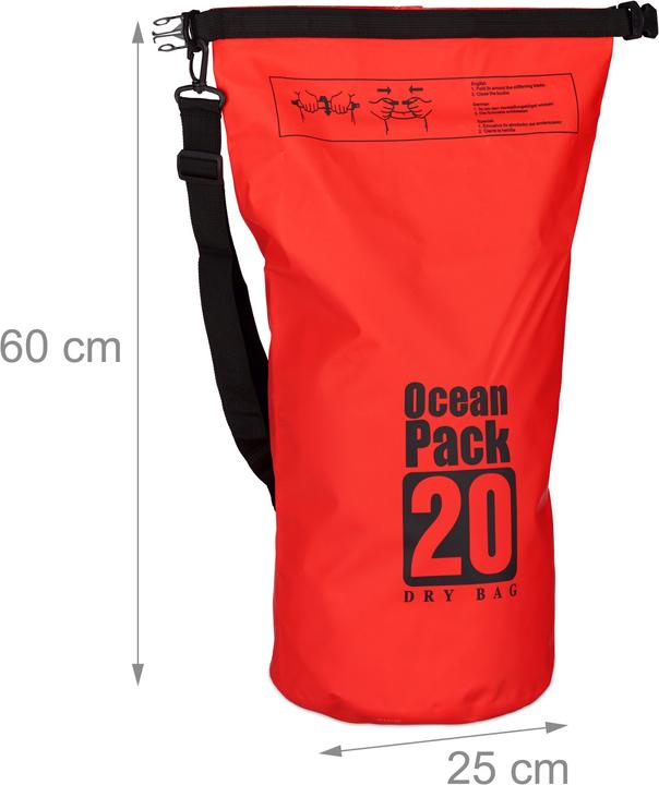 Immagine prodotto Relaxdays Zaino impermeabile Ocean Pack 20 L (20 l)
