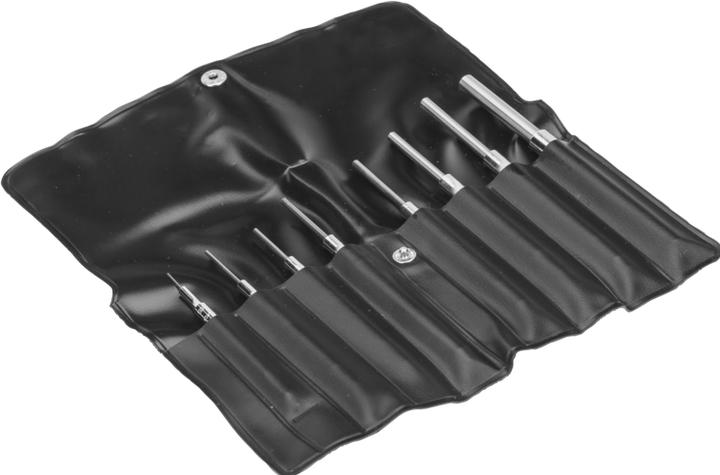 Actual product image Bahco Split pin driver set with knurled guide bush - 8-piece set in plastic bag