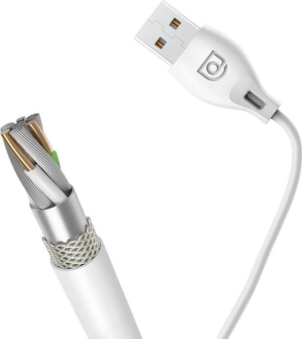 Actual product image Dudao USB to USB-C cable L4T 2.4A 1m (white) (1 m)