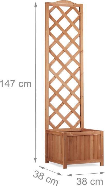 Actual product image Relaxdays 2 in 1 Planter Box with Lattice (38 cm, 38 cm)