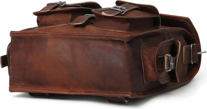 Immagine prodotto Only-Bags.Store Zaino Messenger 2 in 1 convertibile in pelle per laptop, zaino in pelle marrone vintage per laptop
