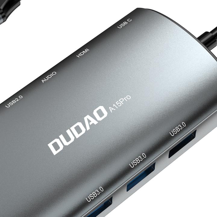 Actual product image Dudao 11in1 multifunctional HUB USB Type C - USB Type C PD 60 W / HDMI / 3.5 mm mini jack / 1x USB 2 (USB-C, 11 ports)