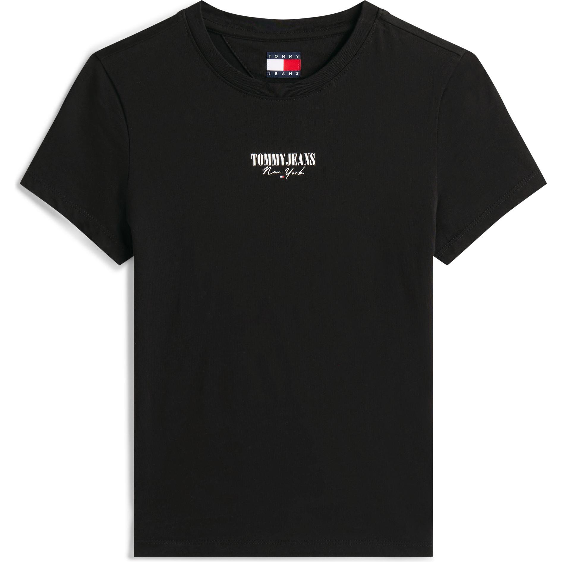 Tommy Jeans, Donne, Maglietta, Tjw Slim Essential Logo2 Tee Ext, Nero, (L)