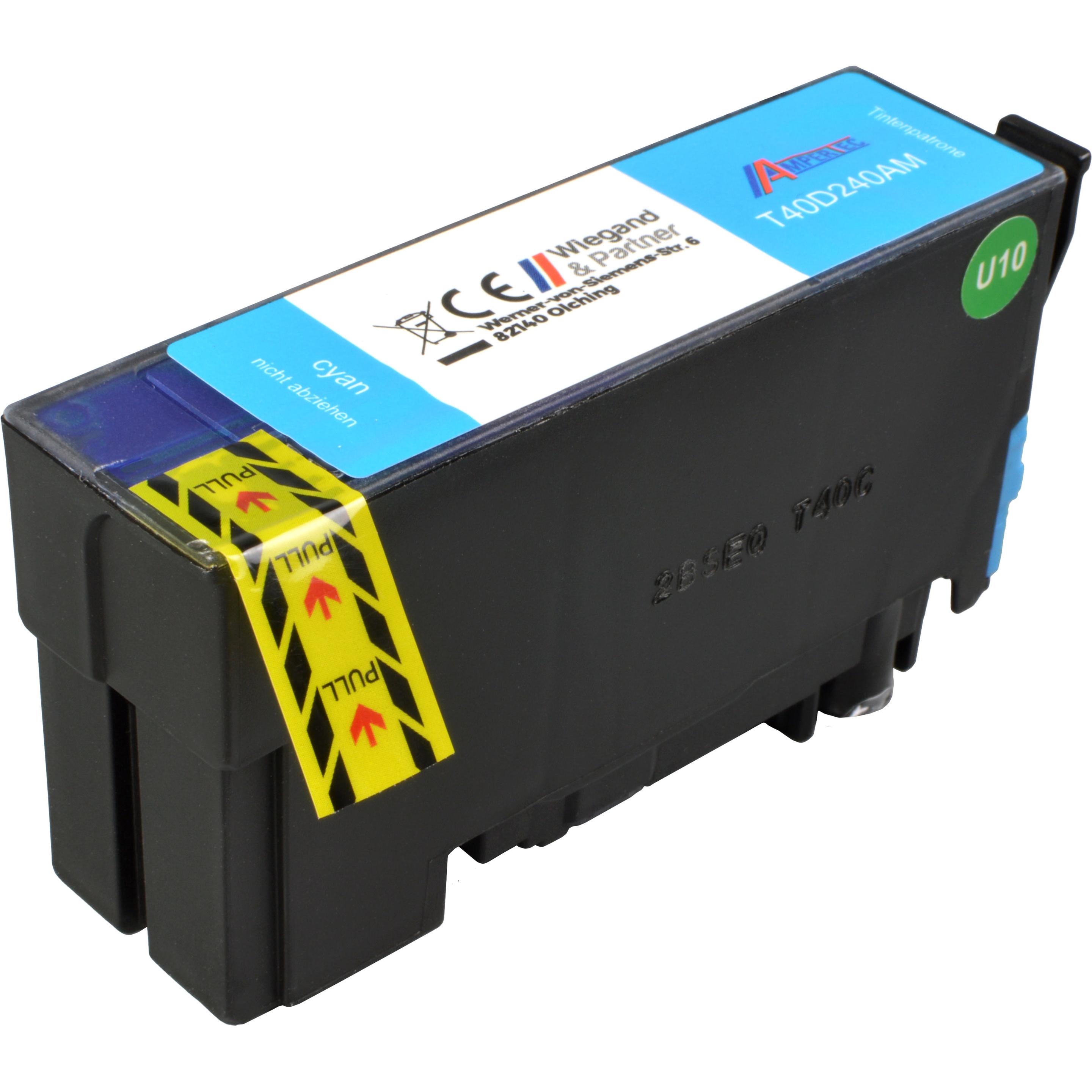 Ampertec, Druckerpatrone, Tinte ersetzt Epson C13T40D240 cyan T40D2 (C)