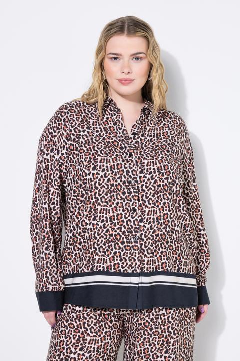 Image du produit Studio Untold Chemisier oversize, imprimé léopard et rayures à la base (60)