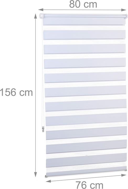 Produktbild Relaxdays Doppelrollo Klemmfix (80 x 6.5 x 156 cm)