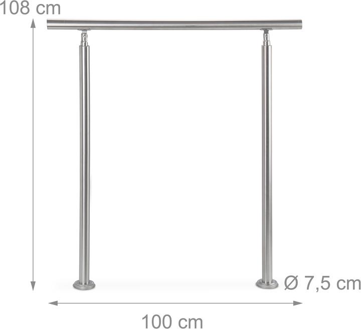Actual product image Relaxdays Stair railing (Stainless steel)