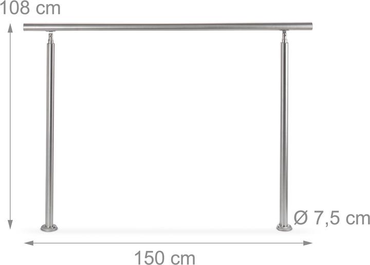 Produktbild Relaxdays Treppengeländer (Edelstahl)