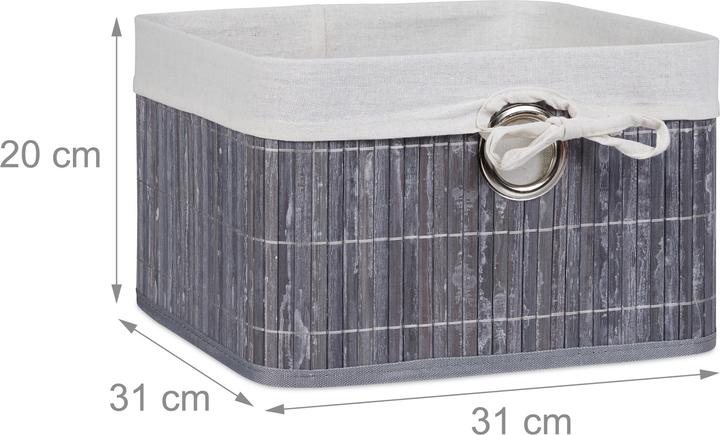 Actual product image Relaxdays Bamboo Storage Basket (1 x, 31 x 31 x 20 cm)