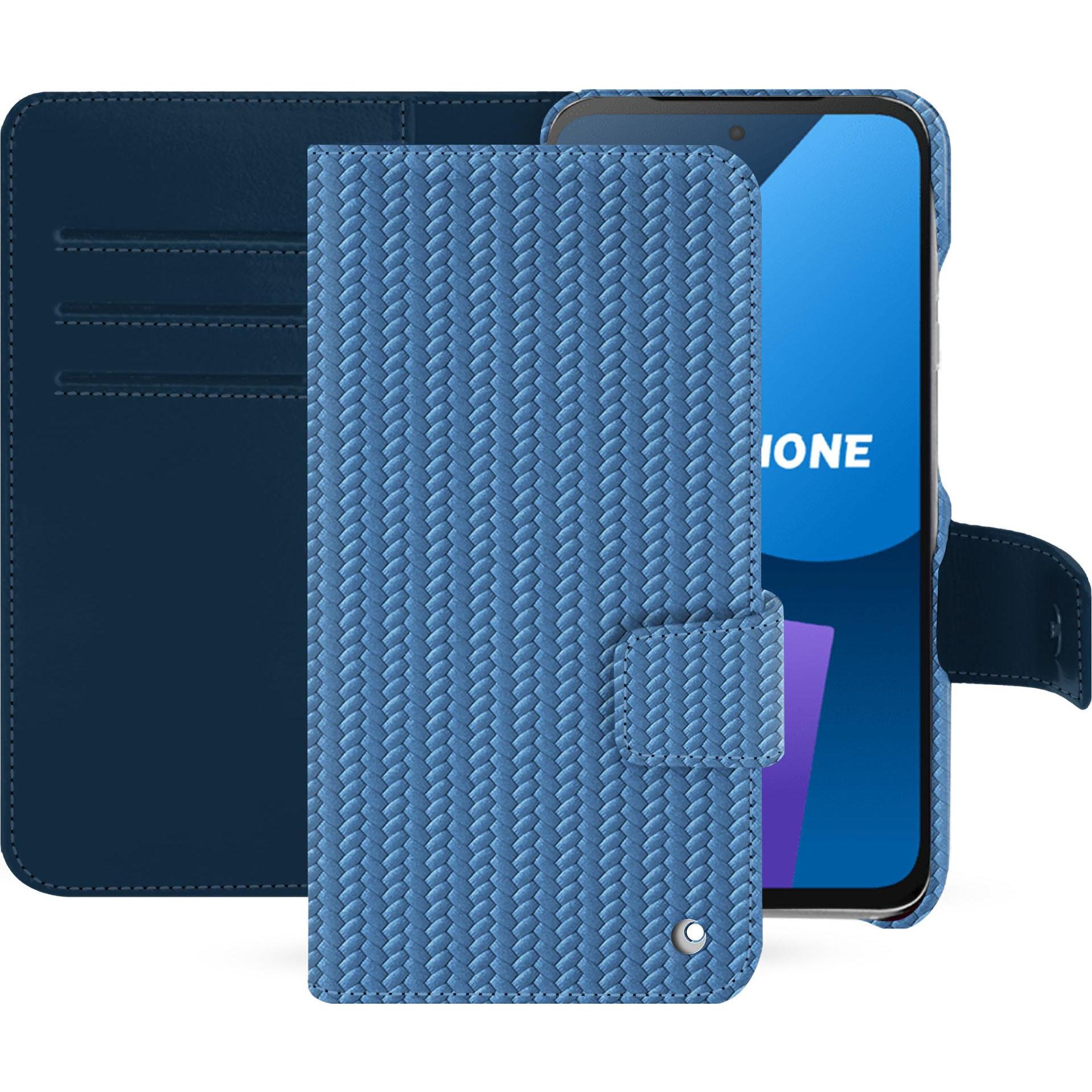 Noreve Lederschutzhülle Fairphone 5 (Fairphone 5), Smartphone Hülle, Blau