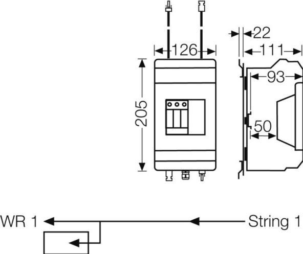 Actual product image Hensel HEN KVPV1211 Generator connection box 1xPV string