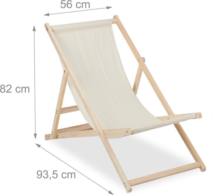 Actual product image Relaxdays Wooden Deckchair, Folding (93.50 cm)