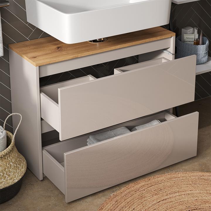 Immagine prodotto Vicco Waschbeckenunterschrank Majest, Cashmere/Artisan, 80.1 x 62 cm mit 2 Schubladen (80.10 x 30.10 x 62 cm)