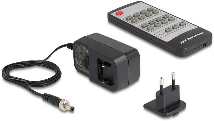 Produktbild Delock HDMI Matrix Switch 4 x HDMI in zu 2 x HDMI out 4K 60 Hz mit Audio Extraktor