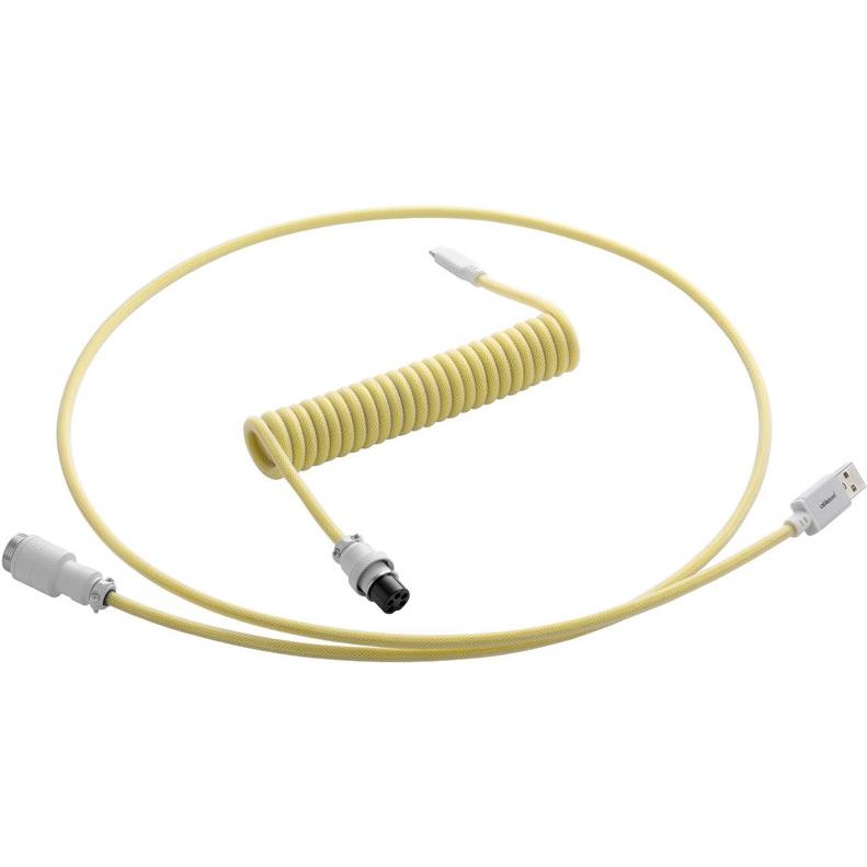 CableMod Pro Coiled Keyboard Cable USB-C zu USB Typ A, Lemon (1.50 m, USB 2.0), USB Kabel