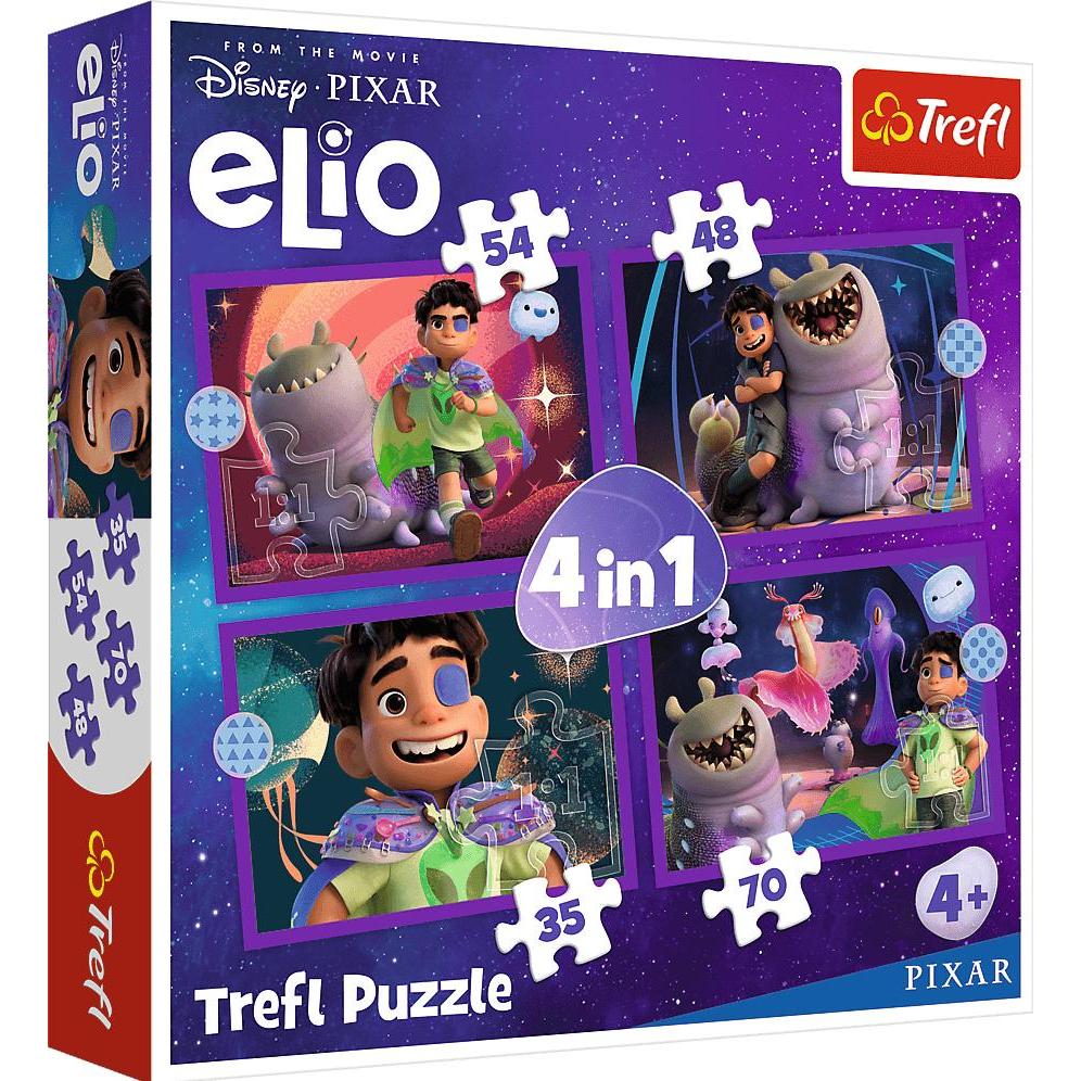 Trefl Multicolore 4 In 1 Puzzle 35, 48, 54, 70 Teile – Elio Der Film (70 Pezzi)