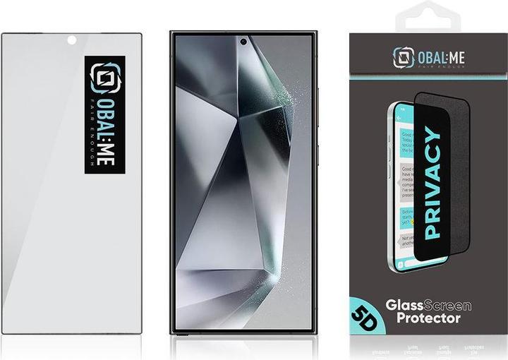 Produktbild Obal:Me Privacy 5D Glass Screen Protector for Samsung Galaxy S24 Ultra Black (1 Stk., Samsung Galaxy S24 Ultra)