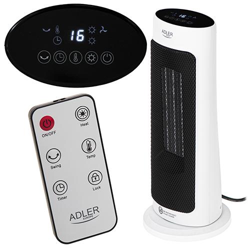 Actual product image Adler AD 7738 Ceramic LED fan heater with remote control + timer (2000 W)