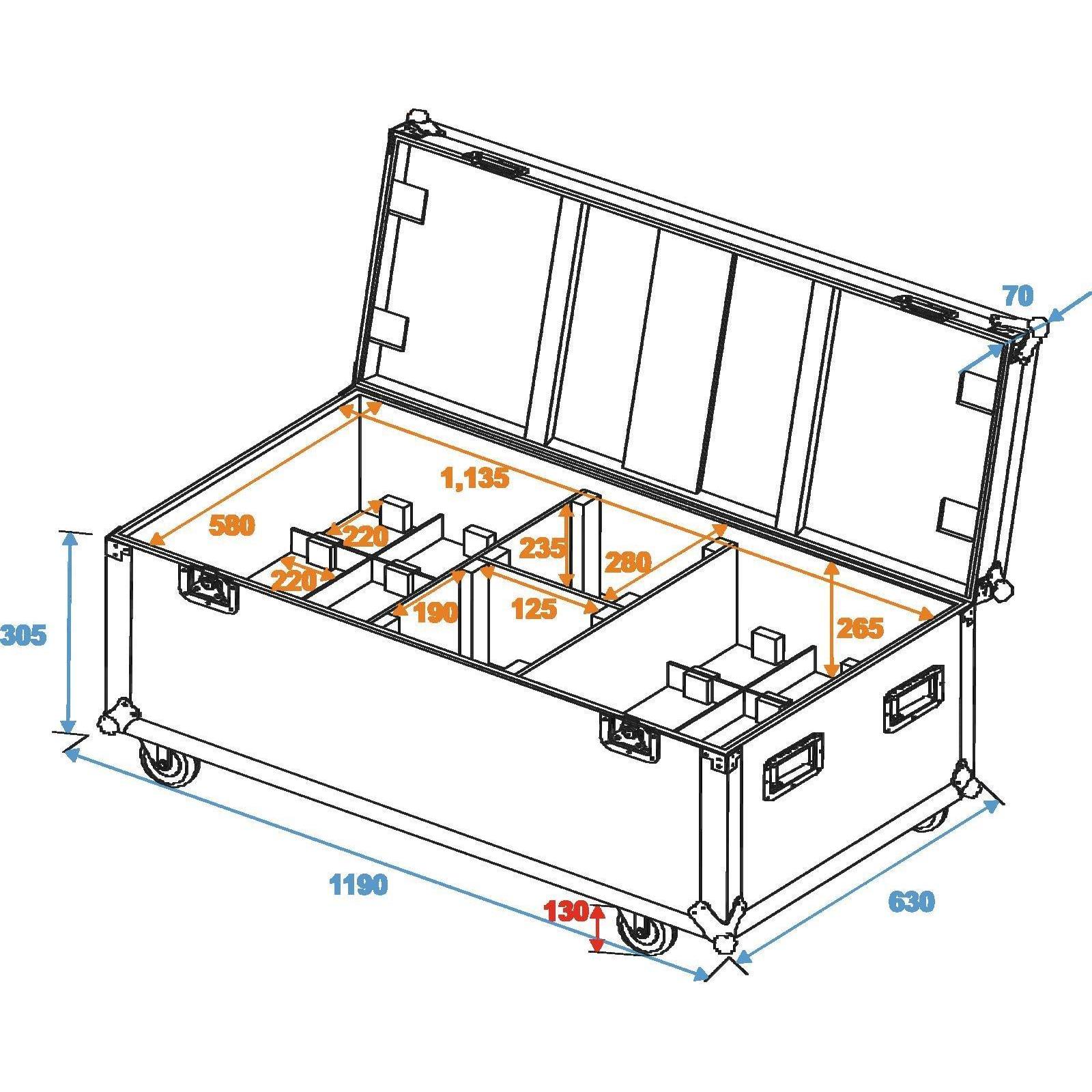 Thumbnail - Sonstige Studios Transport-Case f. 8x EUROLITE ML-56/ML-64 (Zubehör), Audio Racks + Cases, Schwarz