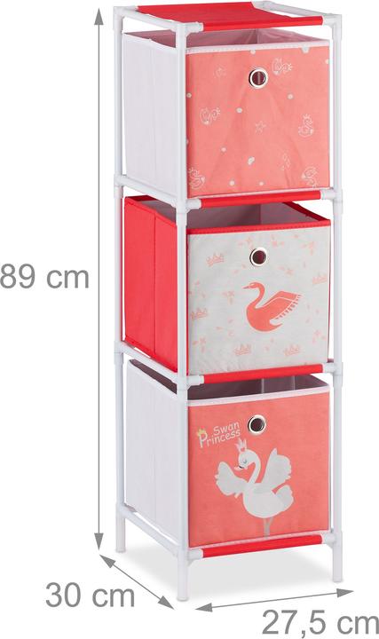 Actual product image Relaxdays Swan Kids' Shelf with Boxes