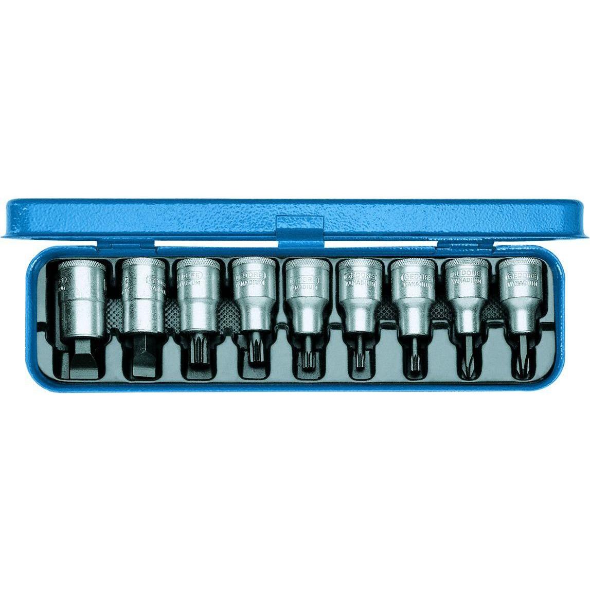 Gedore, Steckschlüssel + Stecknuss, INX 19 PM Schraubendreher-Satz 1/2" 9-teilig IS-PH-XZN