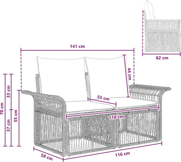 Produktbild vidaXL Outdoor-Sofa