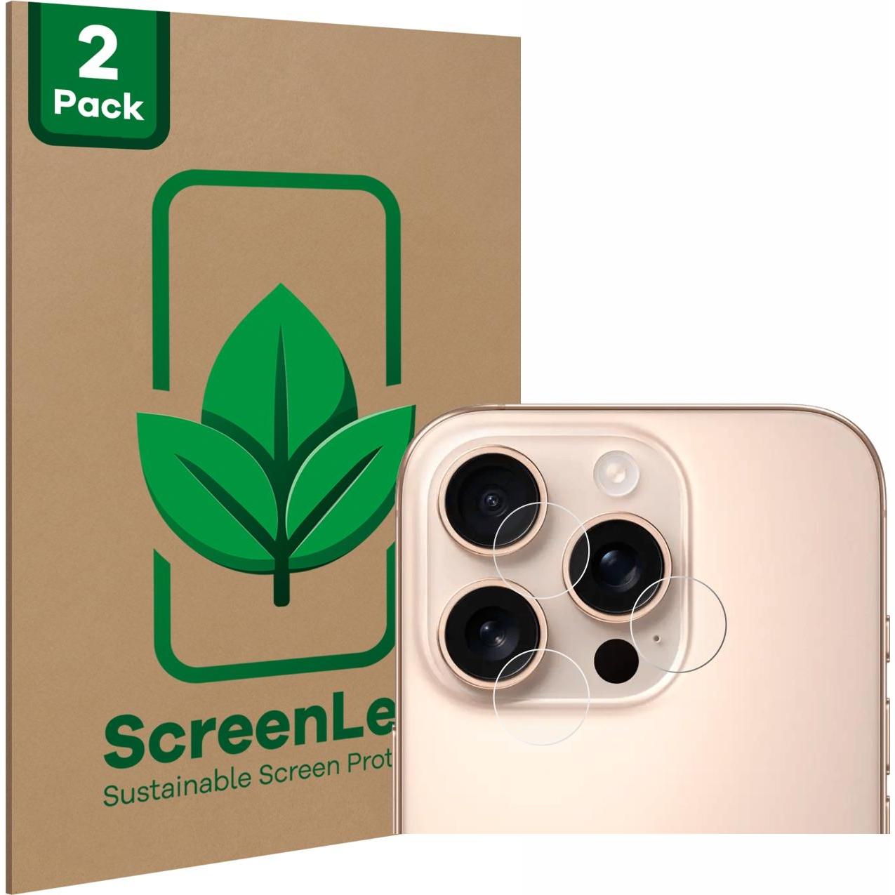 Thumbnail - ScreenLeaf Schutzfolie nachhaltiger Displayschutz Displayschutzfolie Folie Klar Transparent (2 Stück, Apple iPhone 16 Pr...